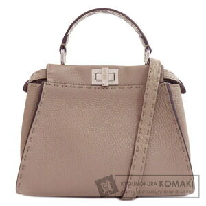 Fendi Peekaboo Selleria Handbag Calfskin Python Leather